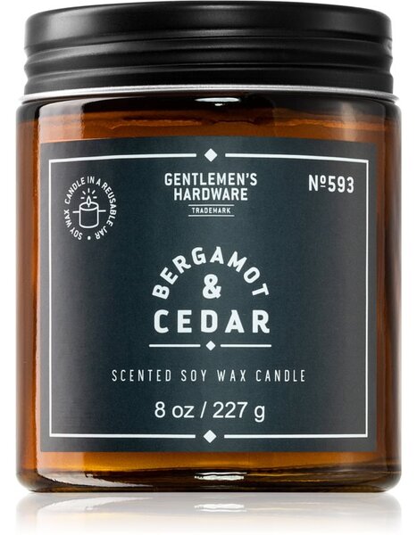 Gentlemen's Hardware Bergamot & Cedar candela profumata 227 g