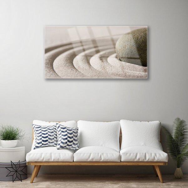 Quadro su vetro Arte della sabbia in pietra 100x50 cm 2 appendini