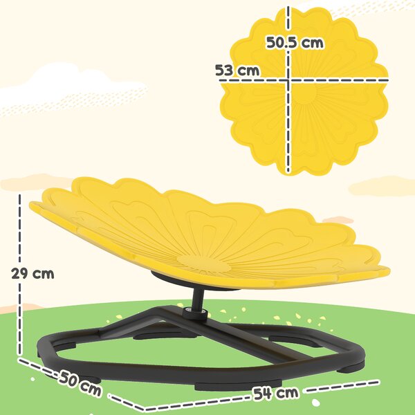 AIYAPLAY Sedia girevole sensoriale per bambini, sedile girevole per l'allenamento dell'equilibrio e della coordinazione, giallo | Aosom Italy