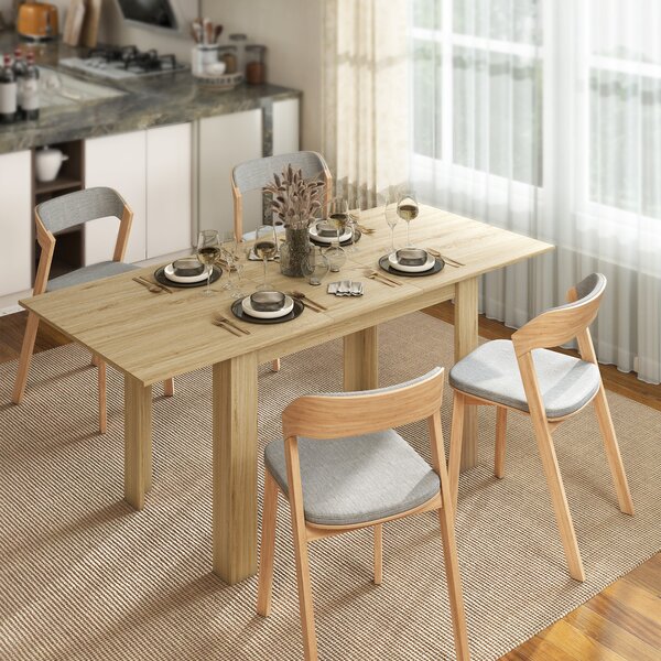 HOMCOM Tavolo Allungabile da Pranzo per 6-8 Persone, 140-180 x 80 cm, Colore Legno | Aosom Italy