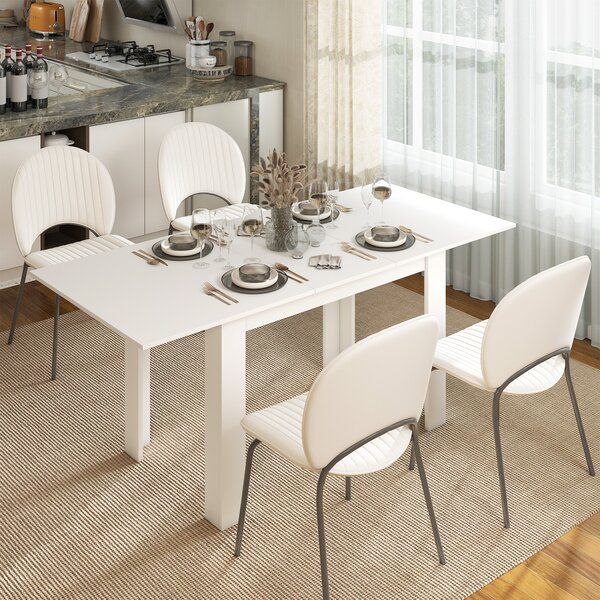 HOMCOM Tavolo Allungabile da Pranzo per 6-8 Persone, 140-180 x 80 cm, Bianco | Aosom Italy