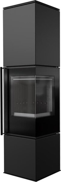 Stufa a libera installazione KRATKI REN BLACK L Right 7 kW Ø150 Set di installazione