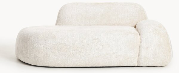 Divano 2 posti con chaise longue in teddy bouclé Wolke