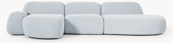 Divano angolare componibile 4 posti in bouclé con chaise longue Wolke