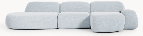 Divano angolare componibile 4 posti in bouclé con chaise longue Wolke