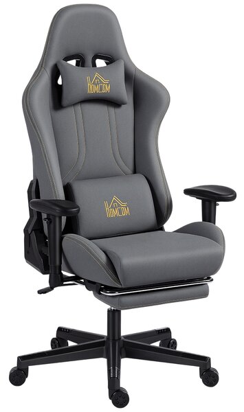 HOMCOM Sedia da Gaming Ergonomica con Braccioli Regolabili, 76x72x132 cm, Grigia | Aosom Italy