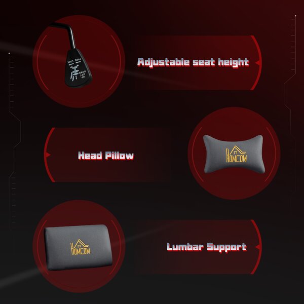 HOMCOM Sedia da Gaming Ergonomica con Braccioli Regolabili, 76x72x132 cm, Grigia | Aosom Italy
