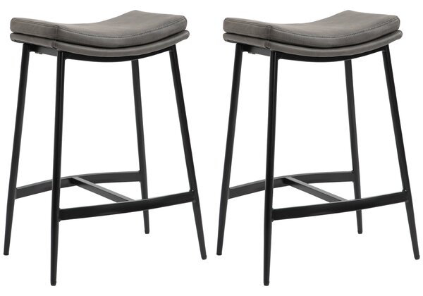 HOMCOM Set di 2 Sgabelli da Bar, con Sedili Imbottiti e Telaio in Acciaio, Capacità di Carico 120 kg, Grigio | Aosom Italy