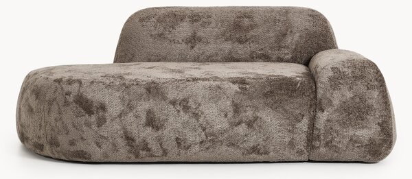 Divano 2 posti in teddy bouclé con chaise longue Wolke