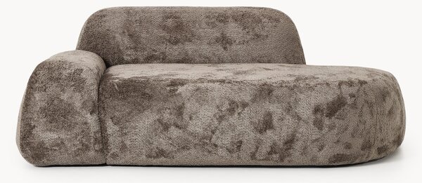 Divano 2 posti in teddy bouclé con chaise longue Wolke