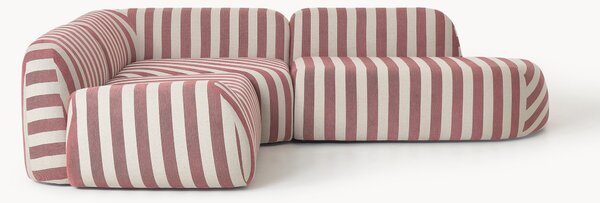 Divano angolare componibile 4 posti a righe con chaise longue Wolke