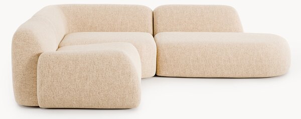 Divano angolare componibile 4 posti in bouclé con chaise longue Wolke