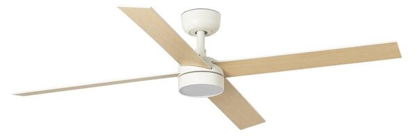 FARO 34355-1TW - Ventilatore da soffitto dimmerabile a LED RUDDER L 20W/230V bianco/beige diametro 132 cm+TC