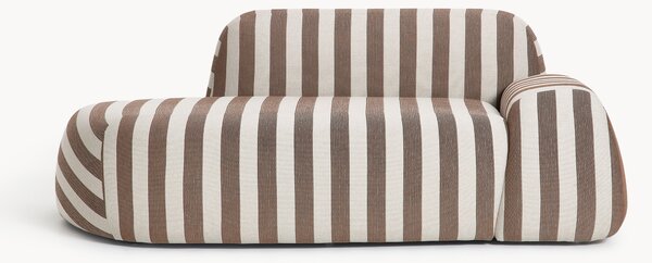 Divano a righe 2 posti con chaise longue Wolke
