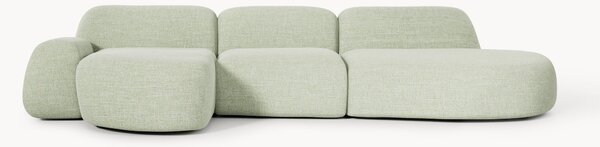 Divano angolare componibile 4 posti in bouclé con chaise longue Wolke