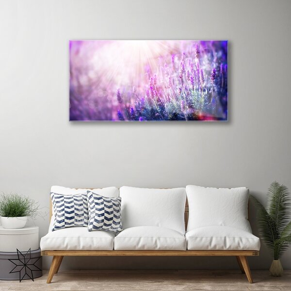 Quadro in vetro Fiori Pianta naturale 100x50 cm 2 appendini