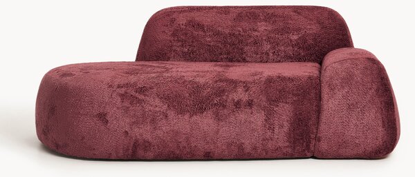 Divano 2 posti con chaise longue in teddy bouclé Wolke
