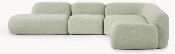 Divano angolare componibile XL in bouclé con chaise longue Wolke