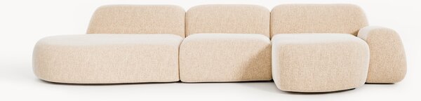 Divano angolare componibile 4 posti in bouclé con chaise longue Wolke