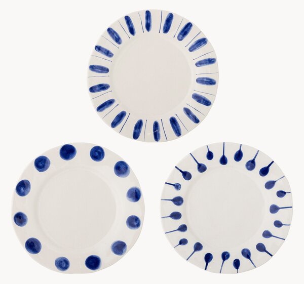 Set di 3 piatti da cena dipinti a mano Linora