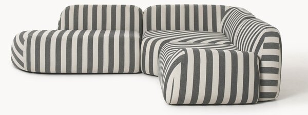 Divano angolare componibile 4 posti a righe con chaise longue Wolke