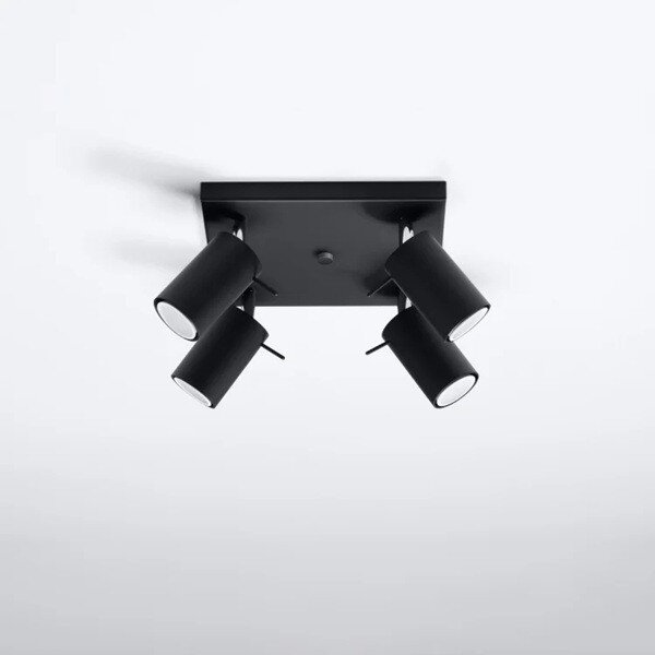 Plafoniera da Soffitto 4xGU10 RING 4 Orientabile in Acciaio