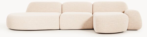 Divano angolare componibile 4 posti in bouclé con chaise longue Wolke