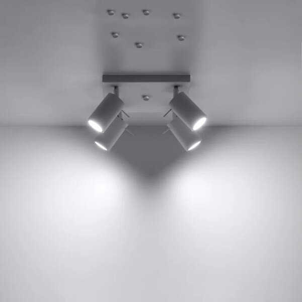 Plafoniera da Soffitto 4xGU10 RING 4 Orientabile in Acciaio