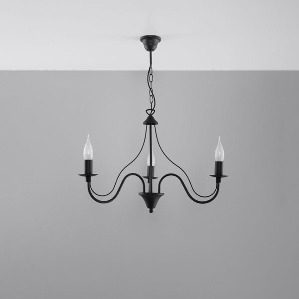 Lampadario a sospensione 3xE14 MINERWA 3 in acciaio