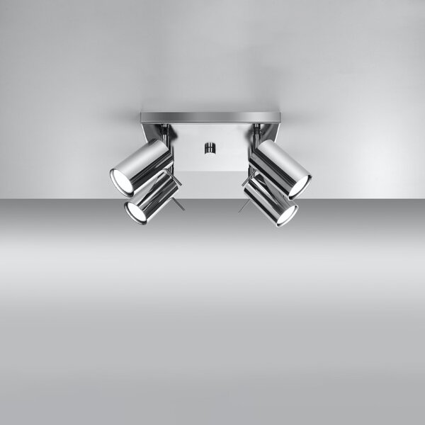Plafoniera da Soffitto 4xGU10 RING 4 Orientabile in Acciaio