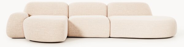 Divano angolare componibile 4 posti in bouclé con chaise longue Wolke