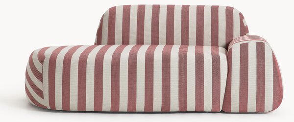 Divano a righe 2 posti con chaise longue Wolke