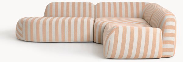 Divano angolare componibile 4 posti a righe con chaise longue Wolke