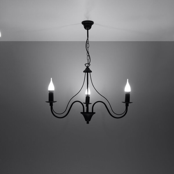 Lampadario a sospensione 3xE14 MINERWA 3 in acciaio