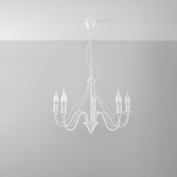 Lampadario a sospensione 5xE14 MINERWA 5 in acciaio