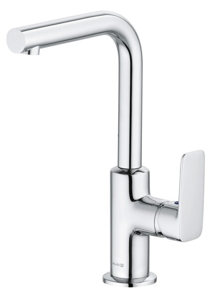 KLUDI PURE&STYLE Mitigeur monocommandé pour lavabo, hauteur de bec 220mm, orientable, avec vidage métal, chrome, 400250575, 400250575