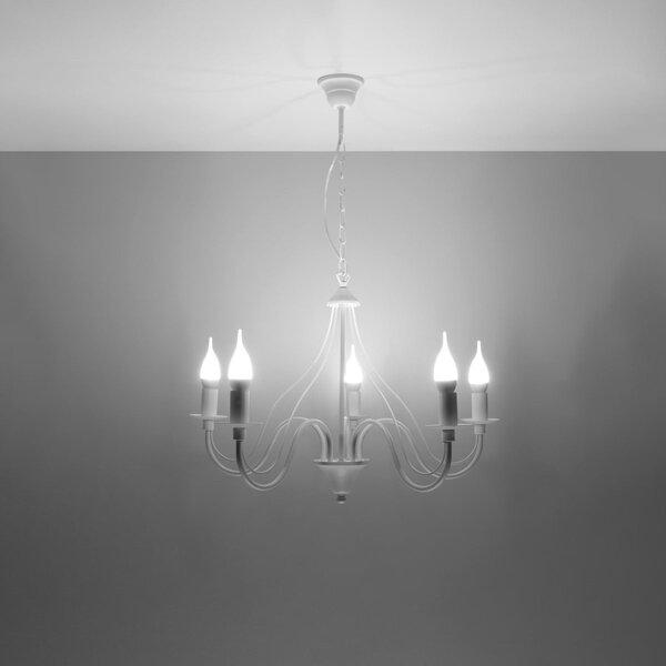Lampadario a sospensione 5xE14 MINERWA 5 in acciaio