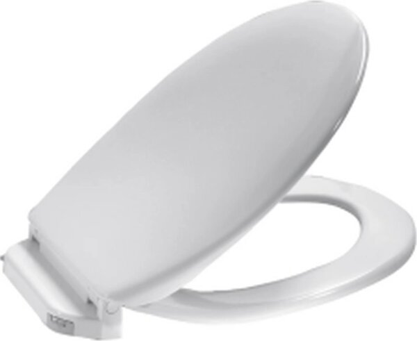 MKW Sedile WC con coperchio e cerniera in plastica, Euro 2000 Plus, bianco, 1 pz