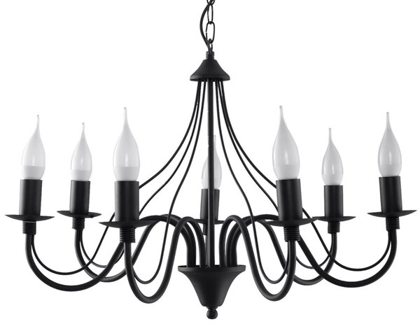 Lampadario a sospensione 7xE14 MINERWA 7 in acciaio