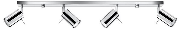 Lampada da Soffitto 4xGU10 RING 4L Orientabile in Acciaio