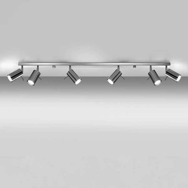 Lampada da Soffitto 6xGU10 RING 6L Orientabile in Acciaio