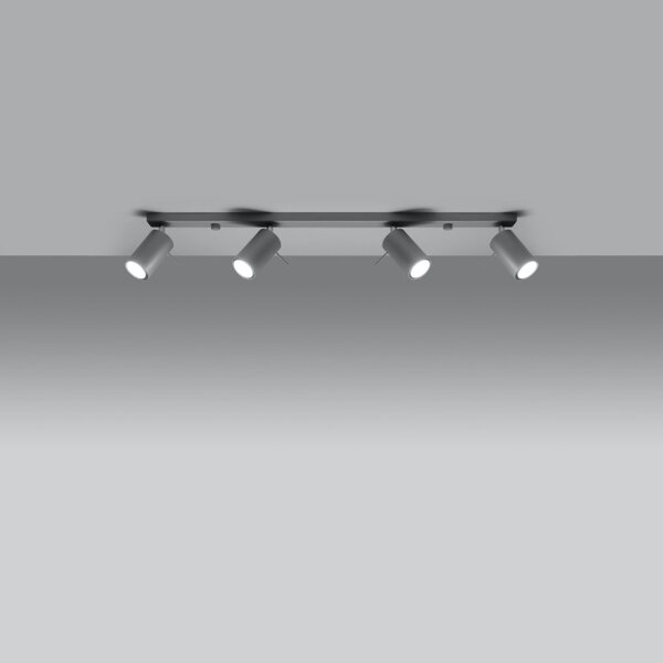 Lampada da Soffitto 4xGU10 RING 4L Orientabile in Acciaio