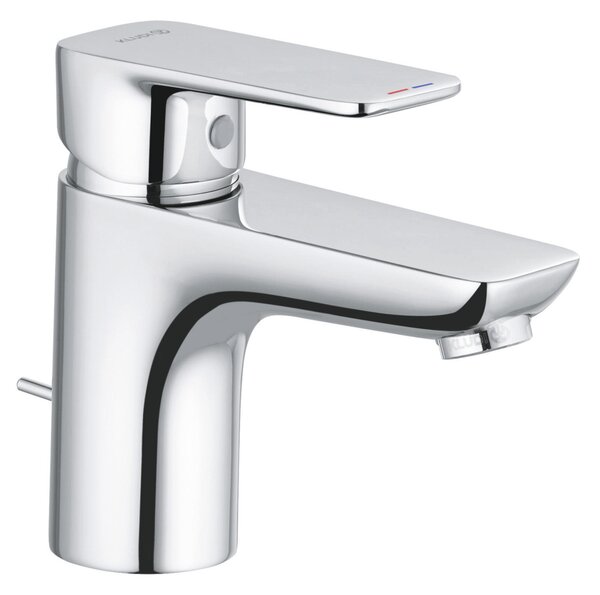 KLUDI PURE&STYLE Mitigeur monocommandé pour lavabo, hauteur de bec 75mm, avec garniture d'écoulement en métal, 403820575, 403820575