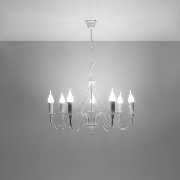 Lampadario a sospensione 7xE14 MINERWA 7 in acciaio