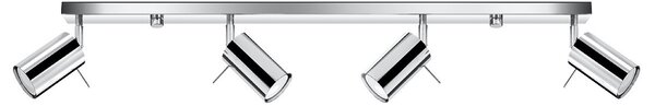 Lampada da Soffitto 4xGU10 RING 4L Orientabile in Acciaio