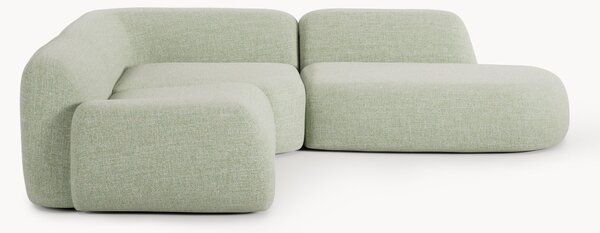 Divano angolare componibile 4 posti in bouclé con chaise longue Wolke
