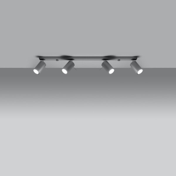 Lampada da Soffitto 4xGU10 RING 4L Orientabile in Acciaio