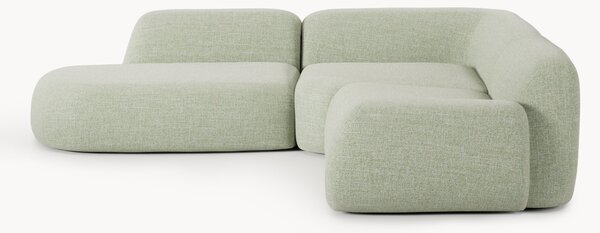Divano angolare componibile 4 posti in bouclé con chaise longue Wolke