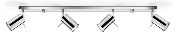 Lampada da Soffitto 4xGU10 RING 4L Orientabile in Acciaio