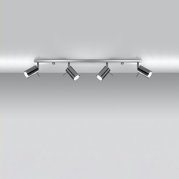 Lampada da Soffitto 4xGU10 RING 4L Orientabile in Acciaio